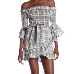 Dance & Marvel Plaid and Ruffle Dress